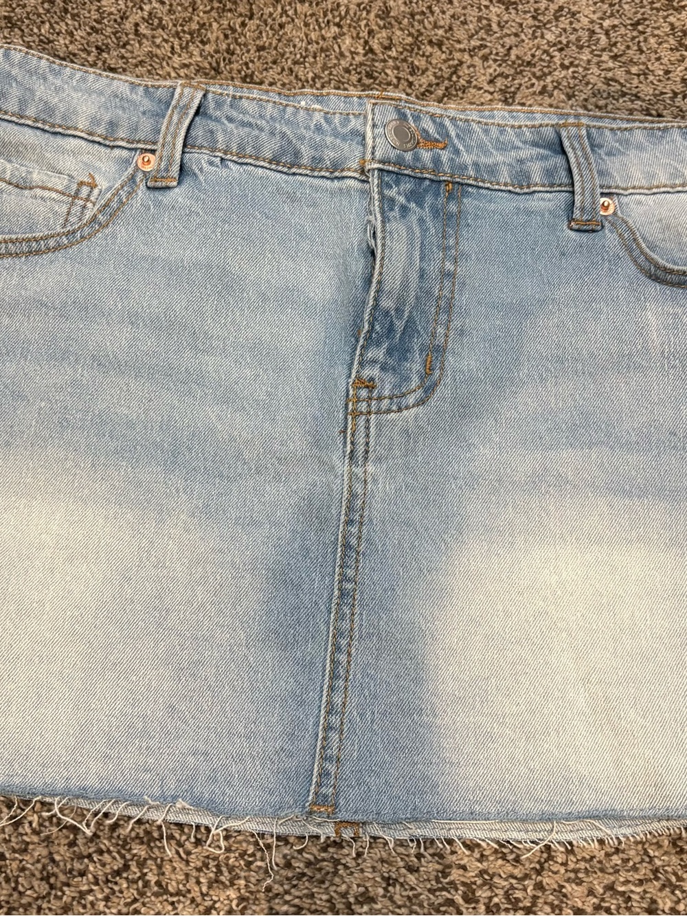 No Boundaries Light Blue Denim Mini Skirt